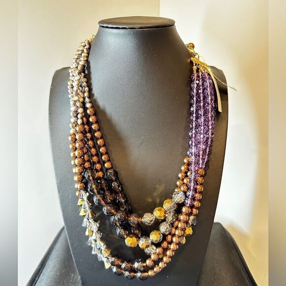 WITH TAG Sequin multi-strand beaded necklace with pearls! - Picture 15 of 16